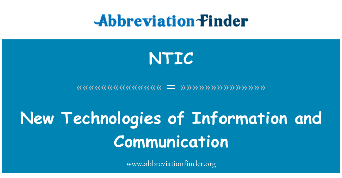 NTIC: Nové technologie informačních a komunikačních