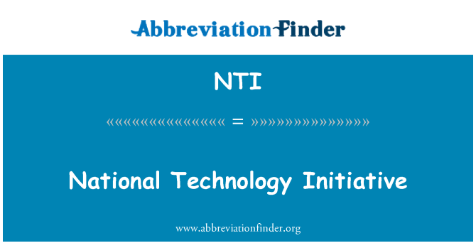 NTI: National Technology Initiative