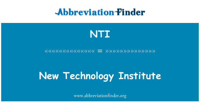 NTI: 新技術研究所