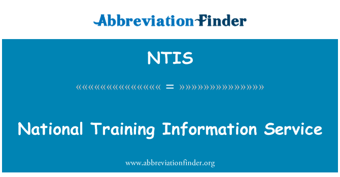 NTIS: National Training Information Service