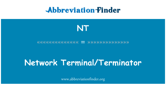 NT: Rhwydwaith terfynell/dibennu