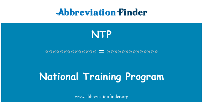 NTP: Program usposabljanja za nacionalne