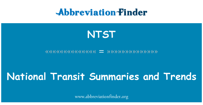 NTST: סיכומים לאומית ומגמות
