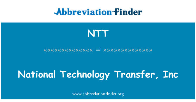 NTT: Nasyonal teknoloji transfè, Inc