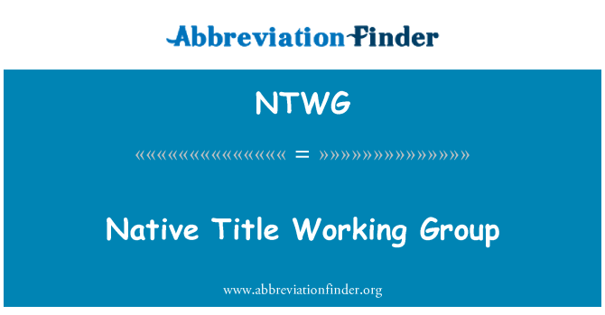NTWG: Gwoup travay Tit natif-natal