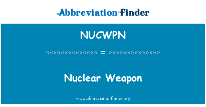 NUCWPN: Arma nukleari