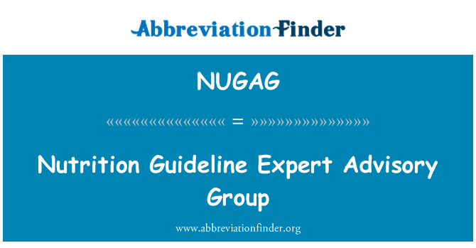 NUGAG: Groupe consultatif d'experts nutrition orientation