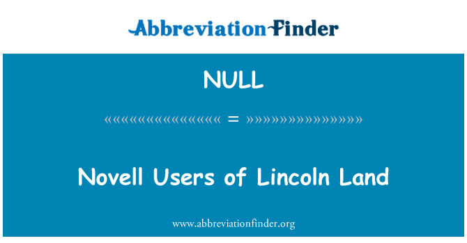NULL: Uporabnikov Novell Lincoln zemljišč
