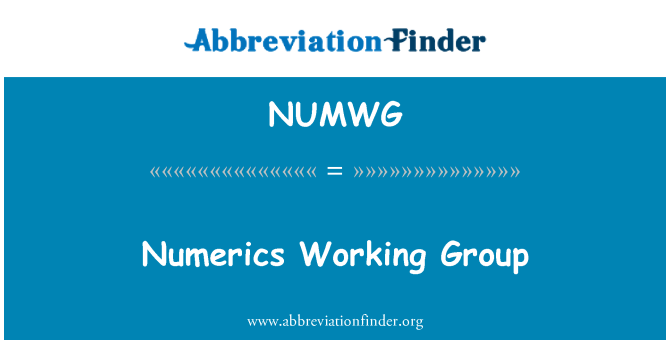 NUMWG: Grup de treball de caràcters numèrics
