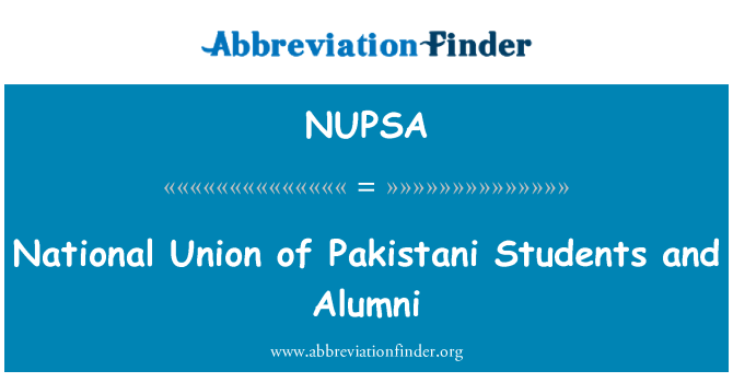 NUPSA: Nationell Union pakistanska studenter och alumner