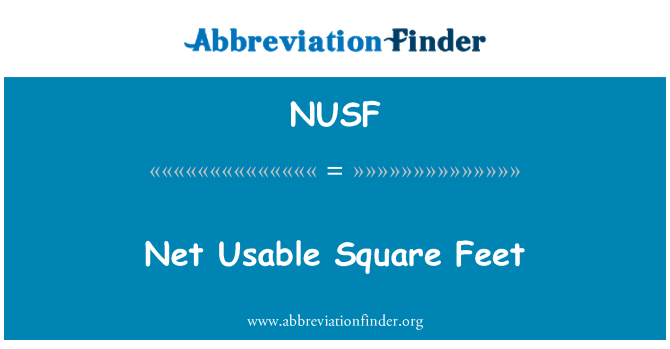 NUSF: Net Usable Square Feet