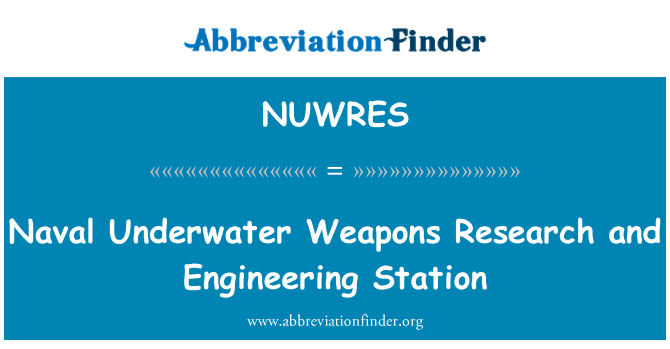 NUWRES: Penyelidikan senjata dalam air laut dan Kejuruteraan Stesen
