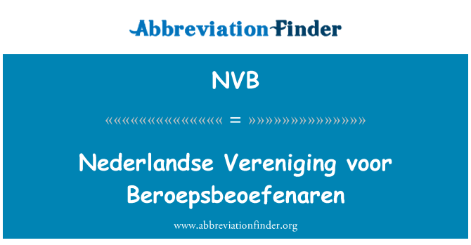 NVB: Nederlandse Vereniging voor Beroepsbeoefenaren