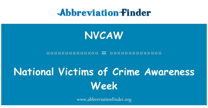 NVCAW: Nacionalnih žrtava zločina tjedna