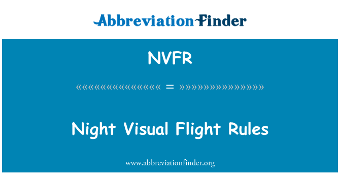 NVFR: Malam penerbangan Visual aturan