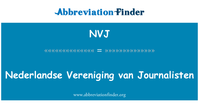 NVJ: Nederlandse Vereniging van Journalisten