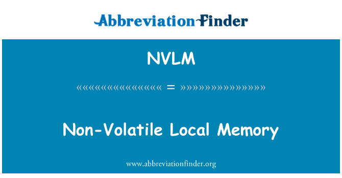 NVLM: الذاكرة المحلية غير متطايرة