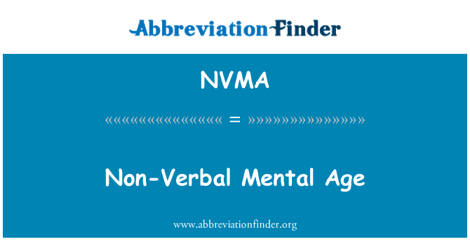 NVMA: Varsta mentala non-verbale
