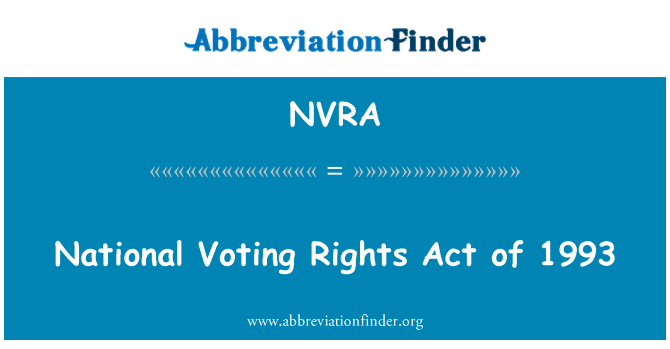 NVRA: Valsts balsošanas Rights Act 1993