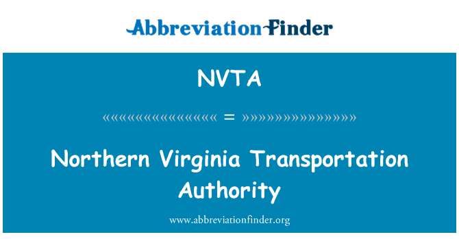 NVTA: Northern Virginia Transportation Authority