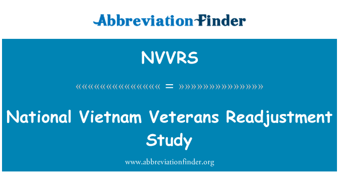NVVRS: National Vietnam Veterans Readjustment Study