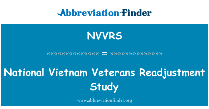 NVVRS: National Vietnam Veterans Readjustment Study