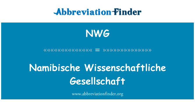 NWG: Namibische Wissenschaftliche Gesellschaft