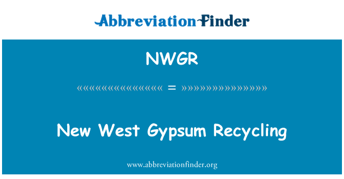 NWGR: Nouvo Gypsum West resiklaj