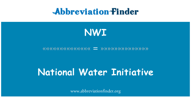 NWI: Inisiatif Nasional air