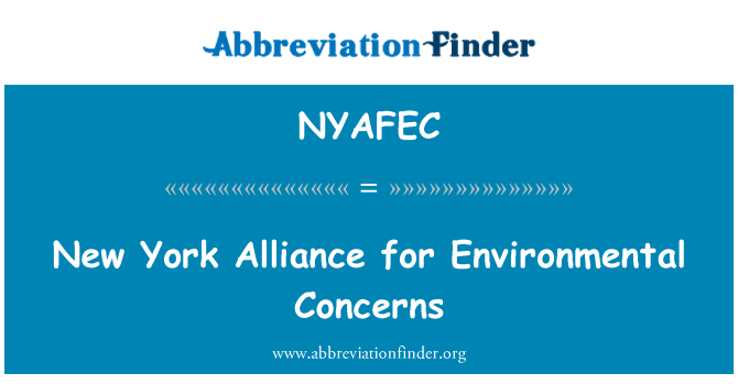 NYAFEC: Нью-Йорк Альянса экологических проблем