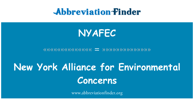 NYAFEC: Aliança de Nova York para as preocupações ambientais