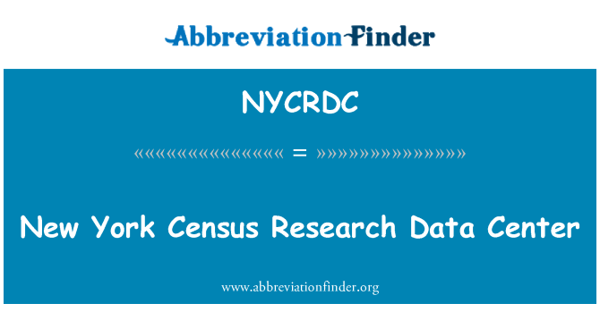 NYCRDC: New York sčítání výzkum datové centrum
