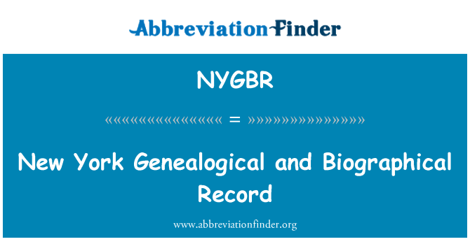 NYGBR: New York genealogiske og biografisk post