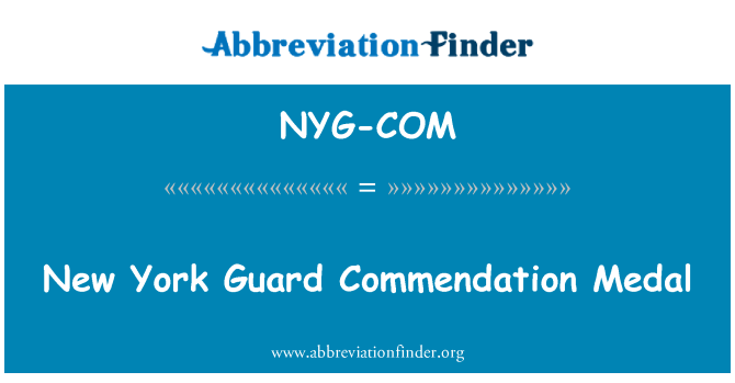 NYG-COM: Medaglia di Commendation guardia di New York