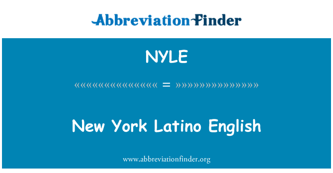 NYLE: New Yorgi Latino inglise