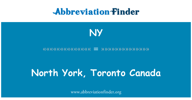 NY: North York, Toronto Kanada