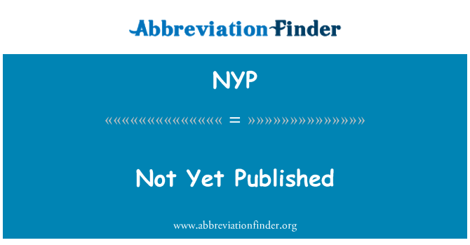 NYP: Encara no publicades