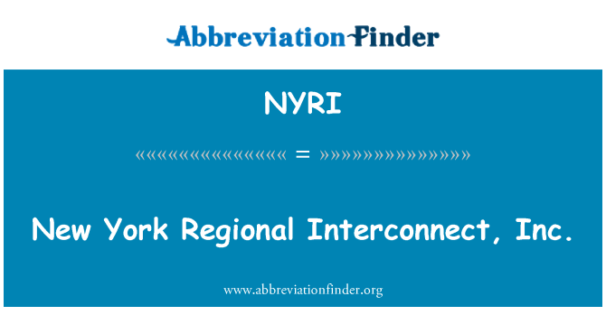 NYRI: New York regionální propojení, Inc.