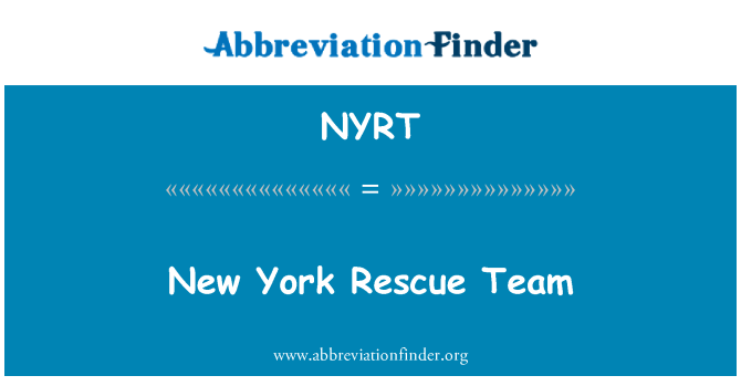 NYRT: New York Rescue Team