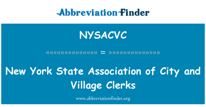 NYSACVC: New Yorkin valtion liiton kaupunki ja kylä apulaiset