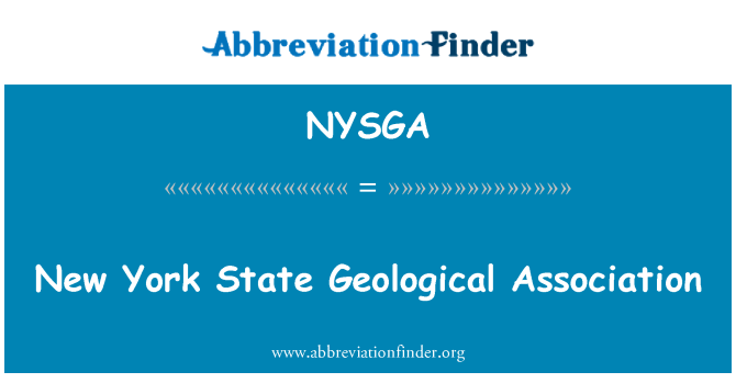 NYSGA: New York State Geological Association