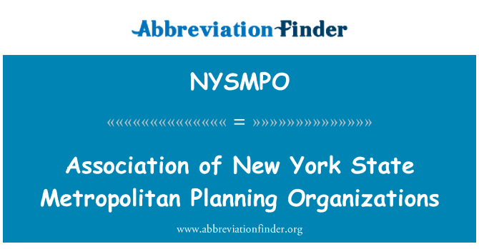 NYSMPO: Vereinigung von New York Staat Metropolitan Planung Organisationen