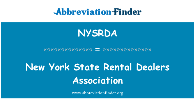 NYSRDA: New York staatliche Vermietung Dealers Association