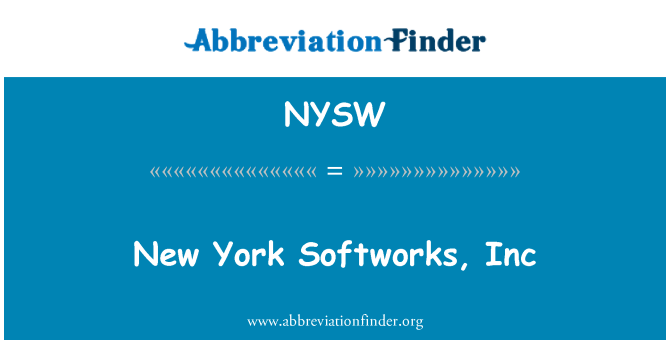 NYSW: New York Softworks, Inc