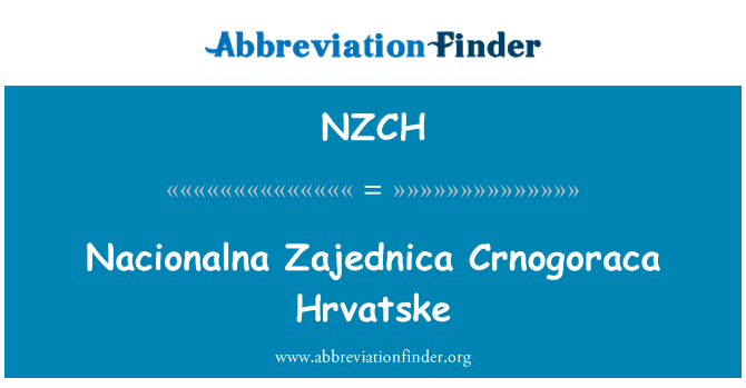 NZCH: Nacionalna Zajednica Crnogoraca Hrvatske