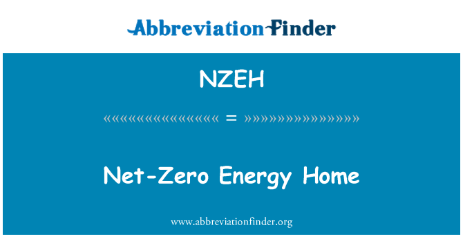 NZEH: Neto nič-energetske doma