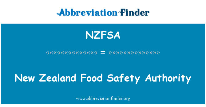NZFSA: New Zealand Food Safety Authority