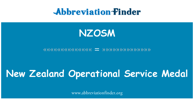 NZOSM: Uus-Meremaa toimiva Medal