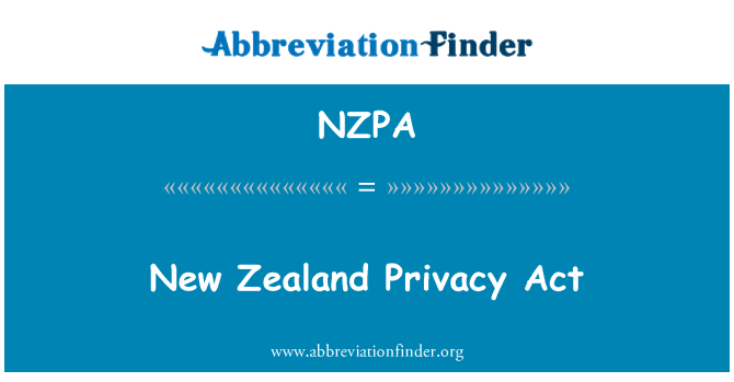 NZPA: 뉴질랜드 개인 정보 보호 법