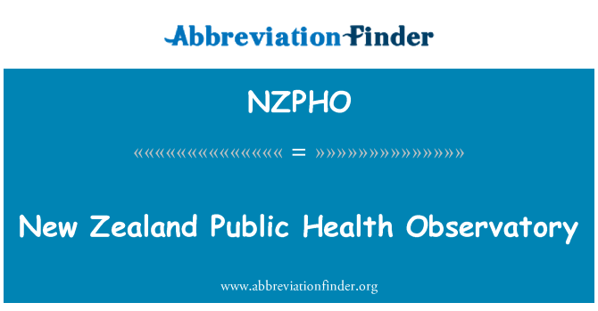 NZPHO: Нова Зеландия общественото здраве обсерватория